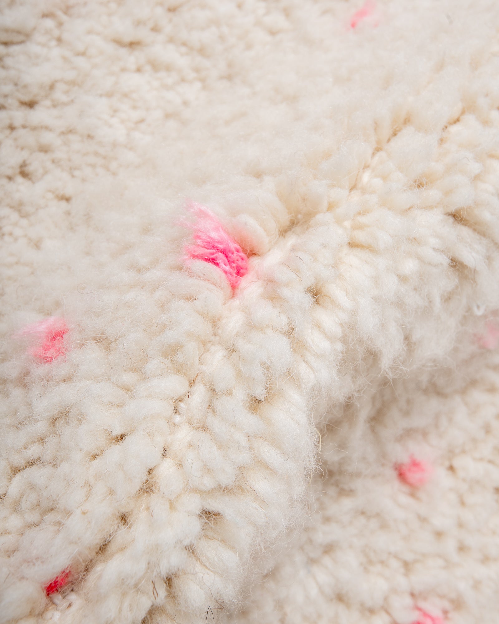 Modern, designer, handcrafted Berber rug from Morocco. Beniourain carpet with beautiful colours and patterns and fluffy wool texture.